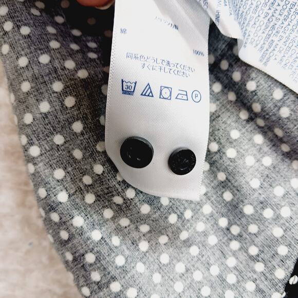 Blouse Sz M Polka Dot Preppy Classic Ralph Lauren Goth Shirt Office Houndstooth - Picture 11 of 12